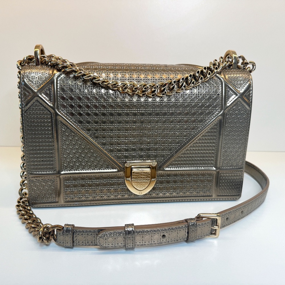 Diorama Flap Bag Cannage Embossed Calfskin Medium